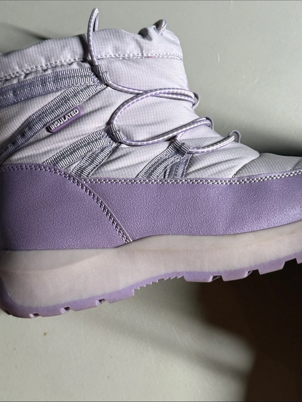 Lands' End Lilac Kids Snow Boots with Toggle Closure
